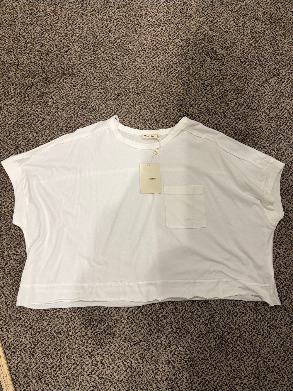 bohme White Boxy Short-Sleeve Pocket Tee